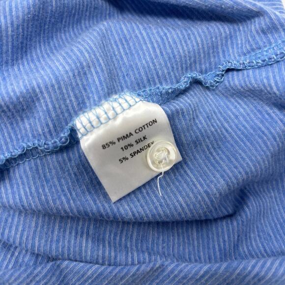 Peter Millar Mens XL Blue Striped Cotton Silk Blend Short Sleeve Polo Shirt - Picture 2 of 4